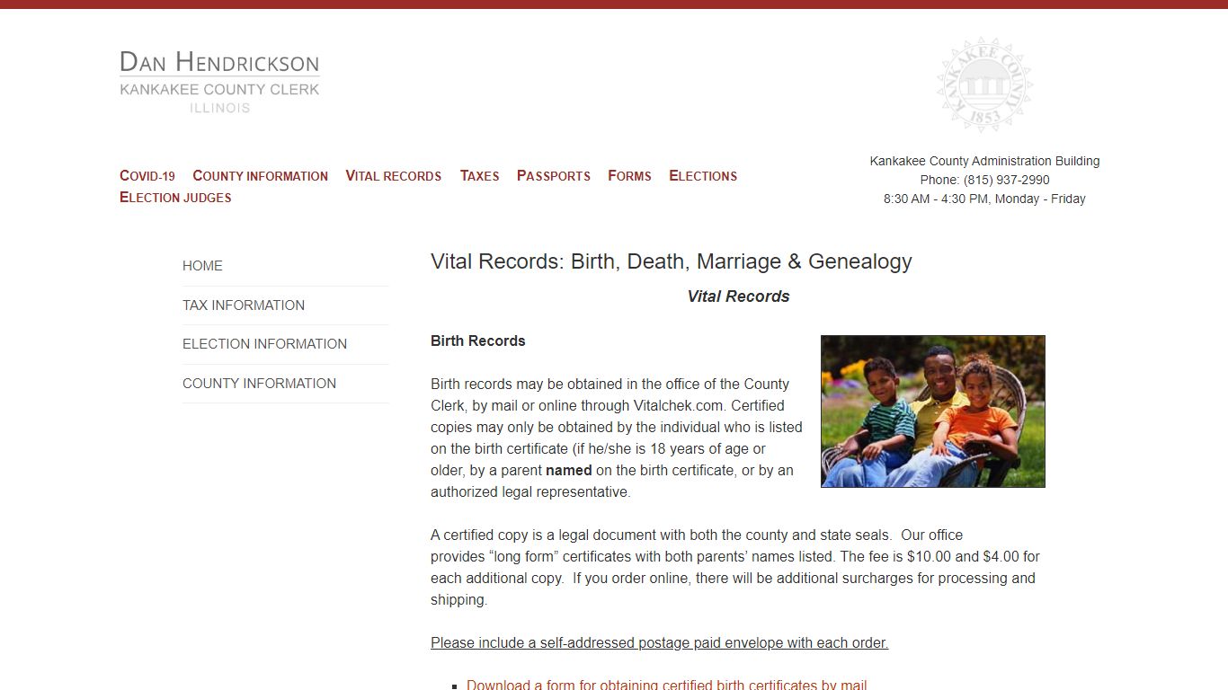 Vital Records: Birth, Death, Marriage & Genealogy